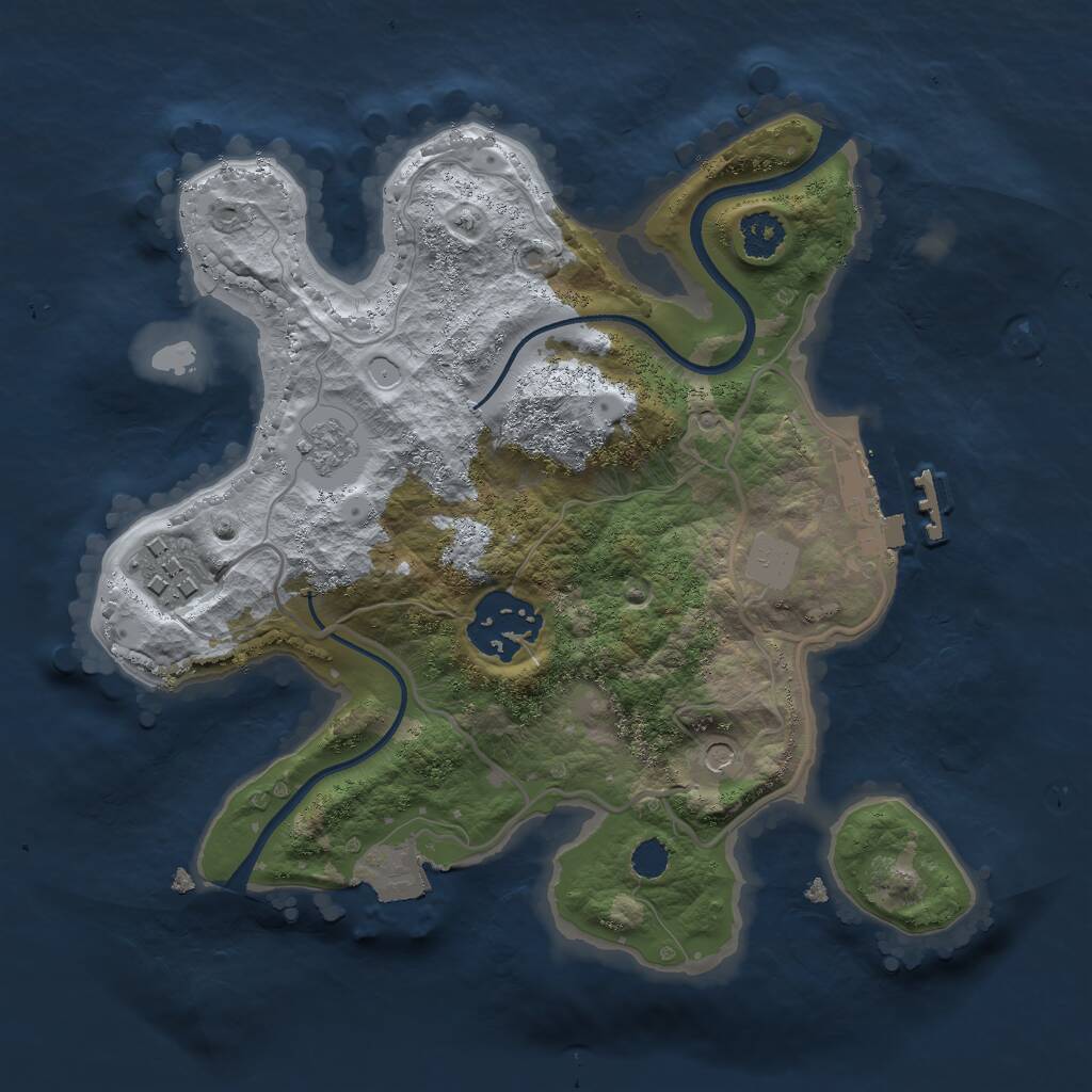 Rust Map: Procedural Map, Size: 2400, Seed: 1352084299, 6 Monuments