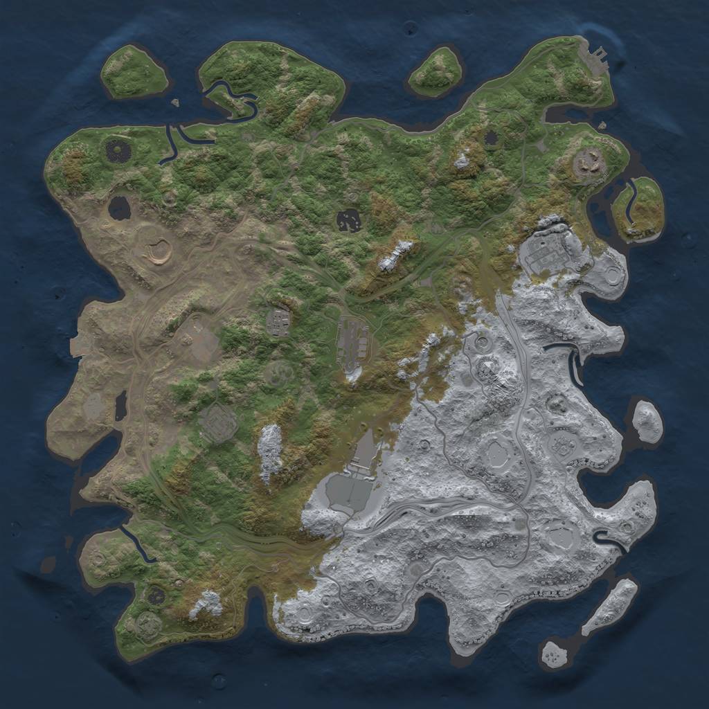 Rust Map: Procedural Map, Size: 4250, Seed: 1714888419, 16 Monuments