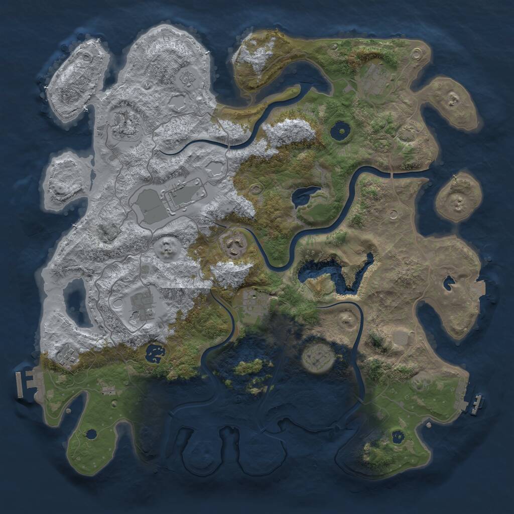 Rust Map: Procedural Map, Size: 4000, Seed: 702231678, 15 Monuments
