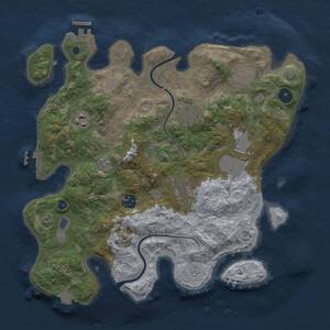 Thumbnail Rust Map: Procedural Map, Size: 3500, Seed: 1325115281, 13 Monuments