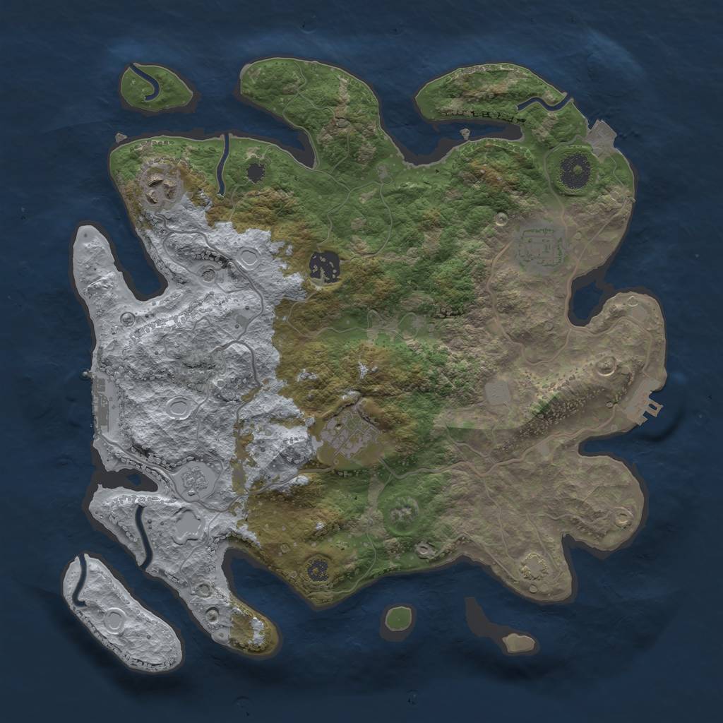 Rust Map: Procedural Map, Size: 3300, Seed: 65657457, 12 Monuments