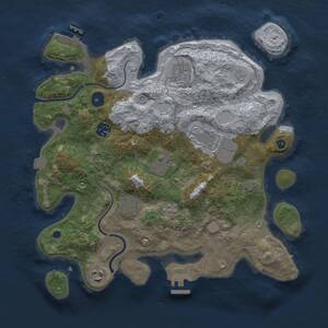 Thumbnail Rust Map: Procedural Map, Size: 3500, Seed: 357967831, 13 Monuments