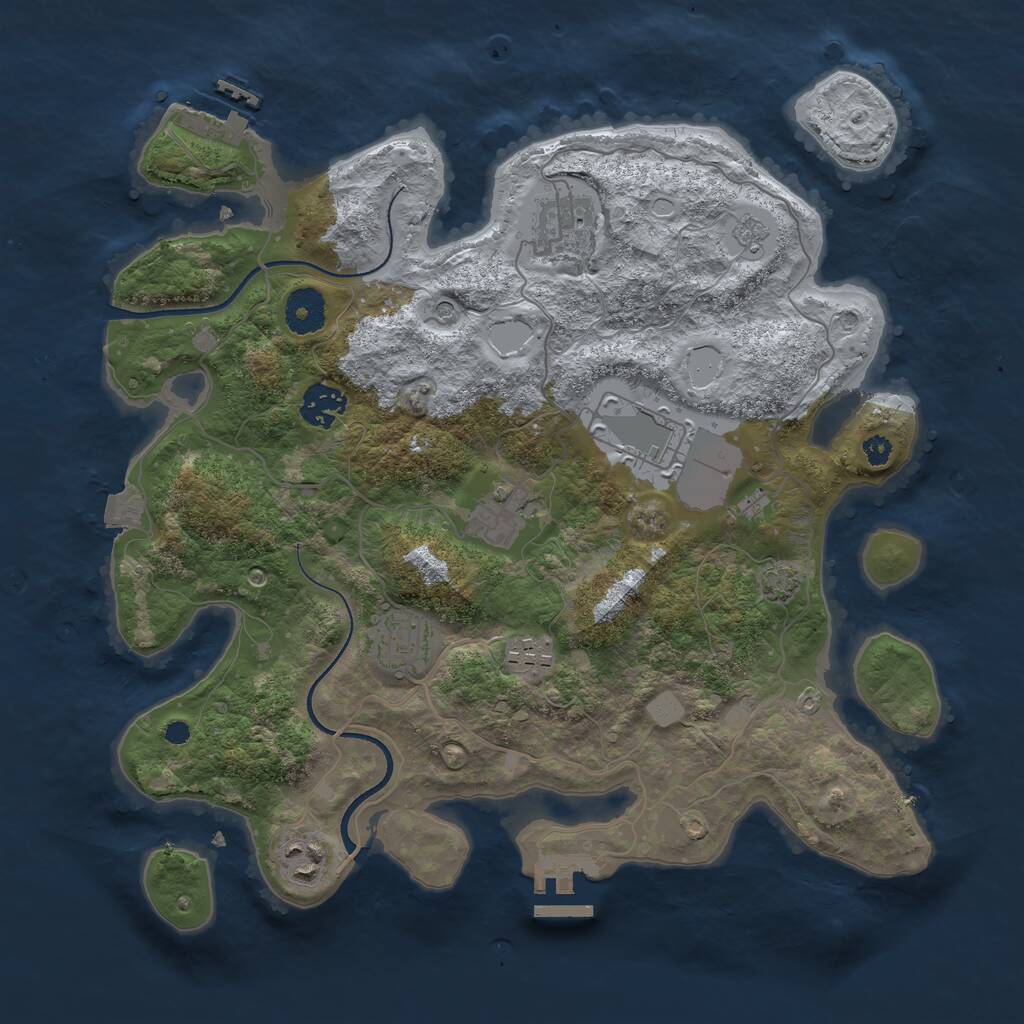 Rust Map: Procedural Map, Size: 3500, Seed: 357967831, 13 Monuments