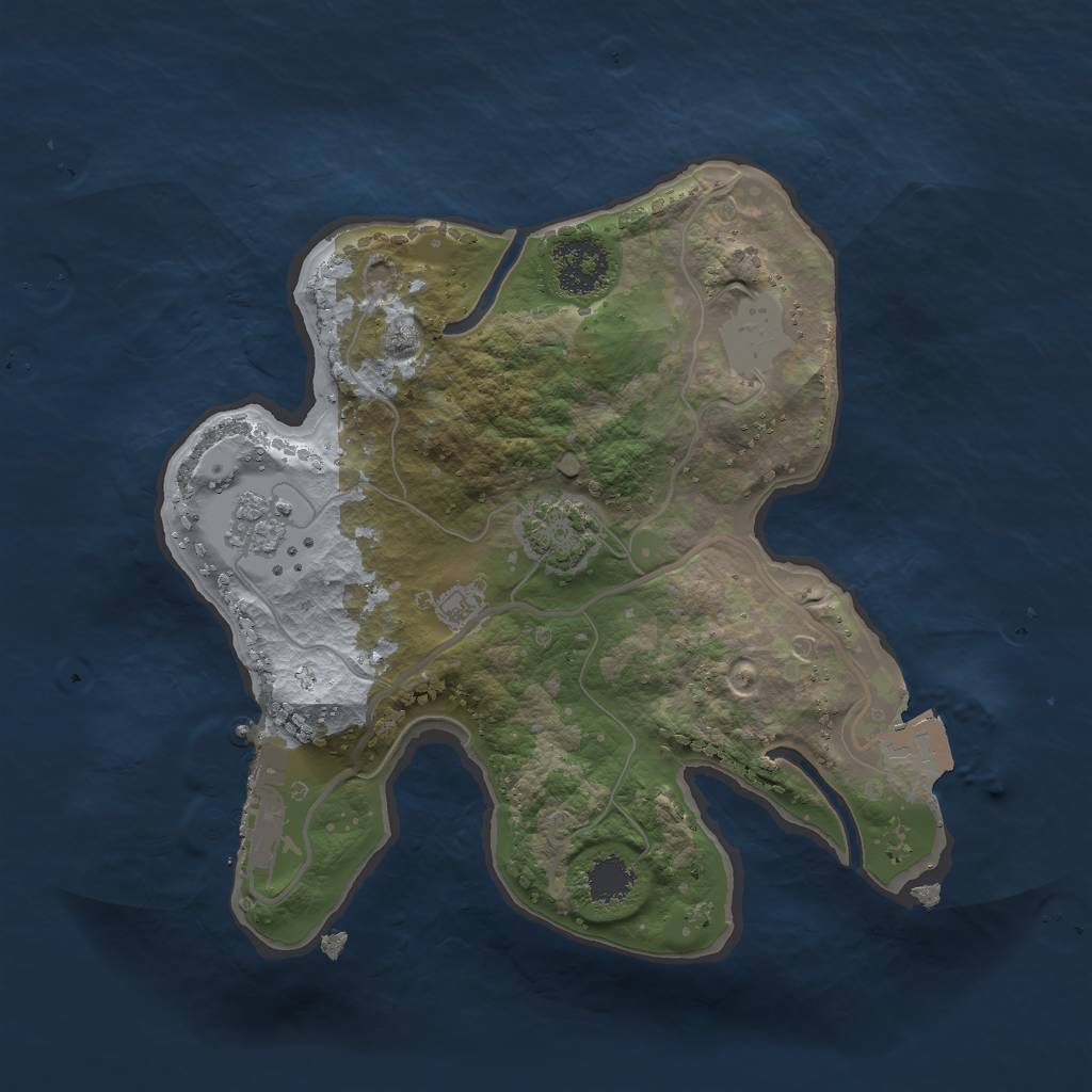Rust Map: Procedural Map, Size: 2000, Seed: 7360814, 6 Monuments