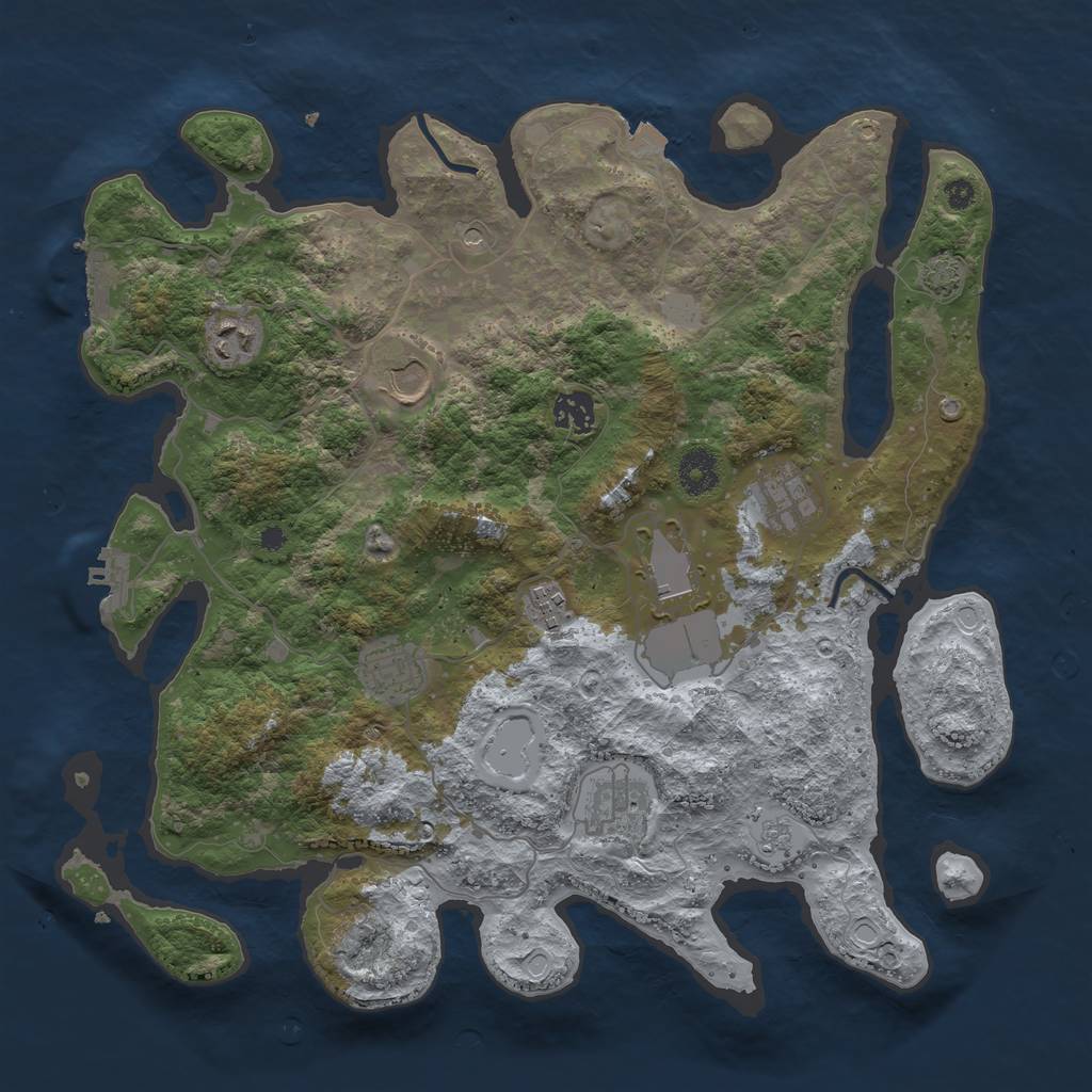 Rust Map: Procedural Map, Size: 3750, Seed: 562498924, 16 Monuments