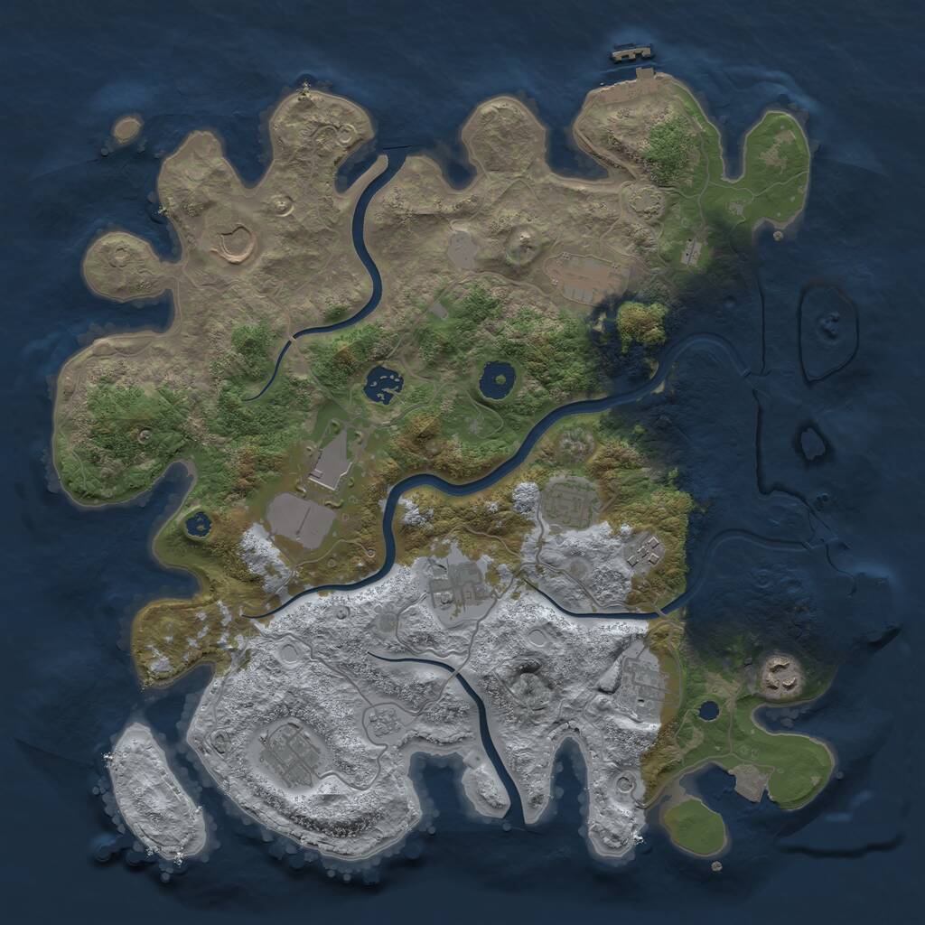 Rust Map: Procedural Map, Size: 3750, Seed: 62018754, 16 Monuments