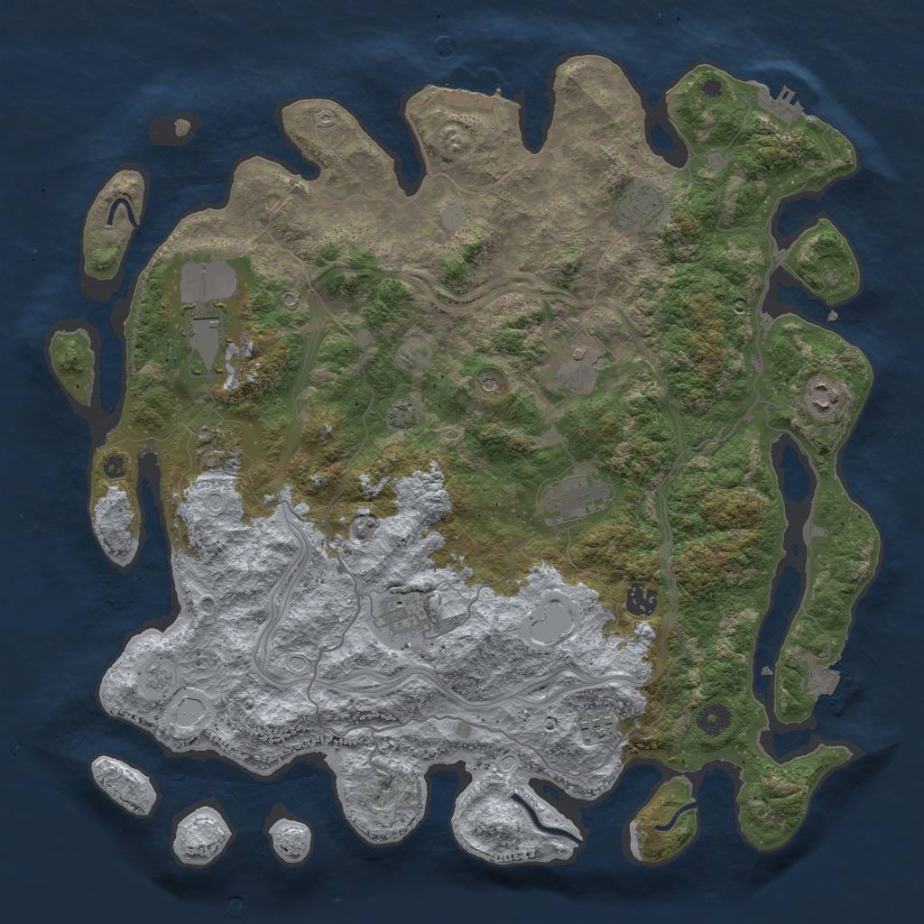 Rust Map: Procedural Map, Size: 4250, Seed: 1871, 17 Monuments