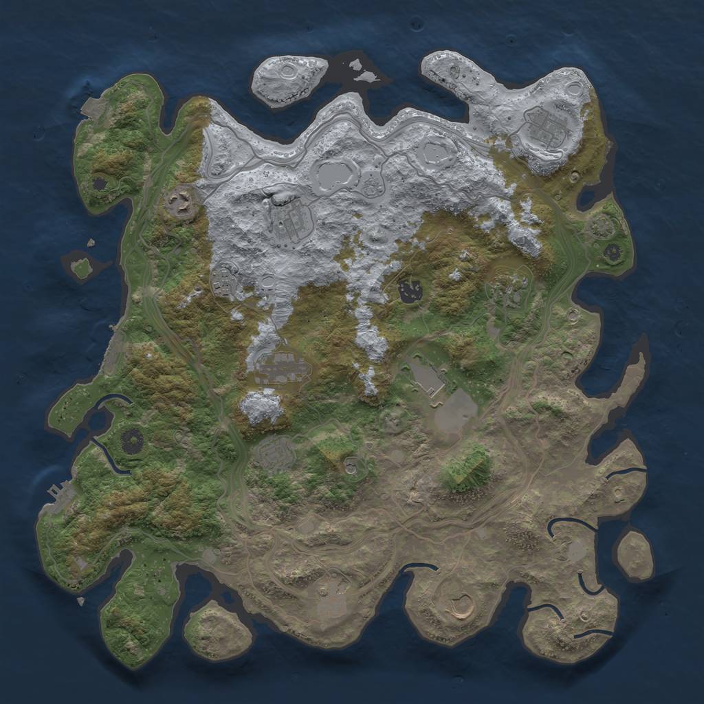 Rust Map: Procedural Map, Size: 4250, Seed: 1249771684, 19 Monuments