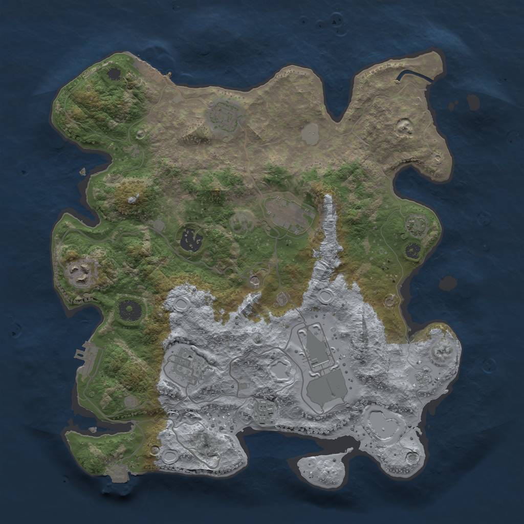 Rust Map: Procedural Map, Size: 3500, Seed: 311113890, 15 Monuments