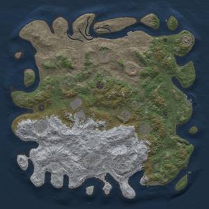 Thumbnail Rust Map: Procedural Map, Size: 4500, Seed: 1798943254, 19 Monuments