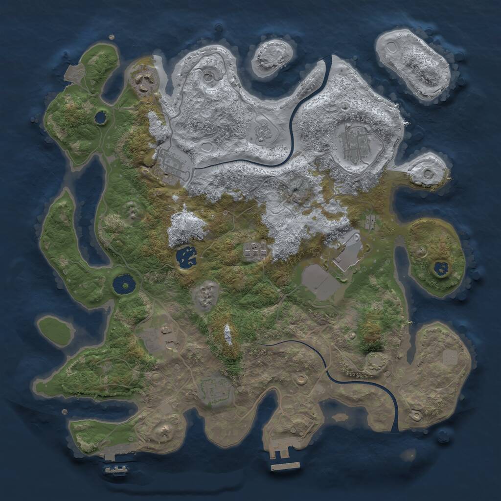 Rust Map: Procedural Map, Size: 3500, Seed: 1808, 14 Monuments