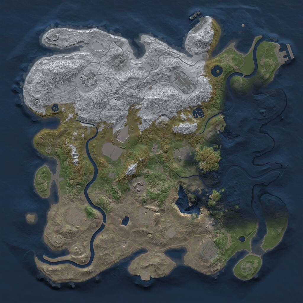 Rust Map: Procedural Map, Size: 4000, Seed: 836459099, 16 Monuments