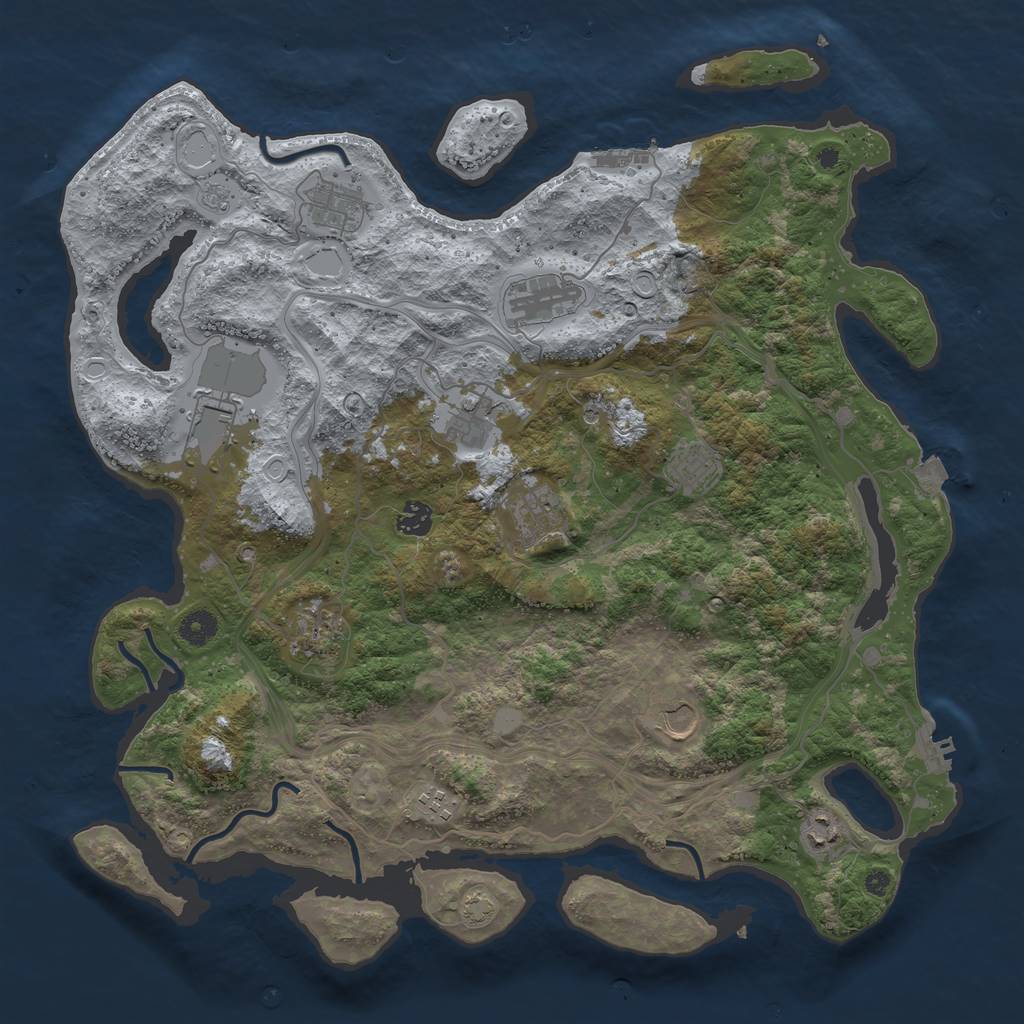 Rust Map: Procedural Map, Size: 4250, Seed: 1469048571, 19 Monuments