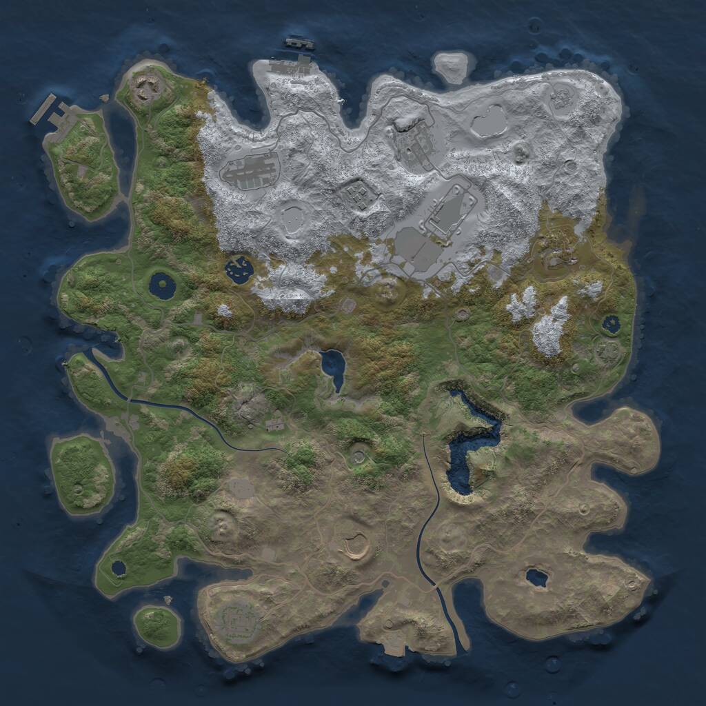 Rust Map: Procedural Map, Size: 4000, Seed: 887138102, 15 Monuments