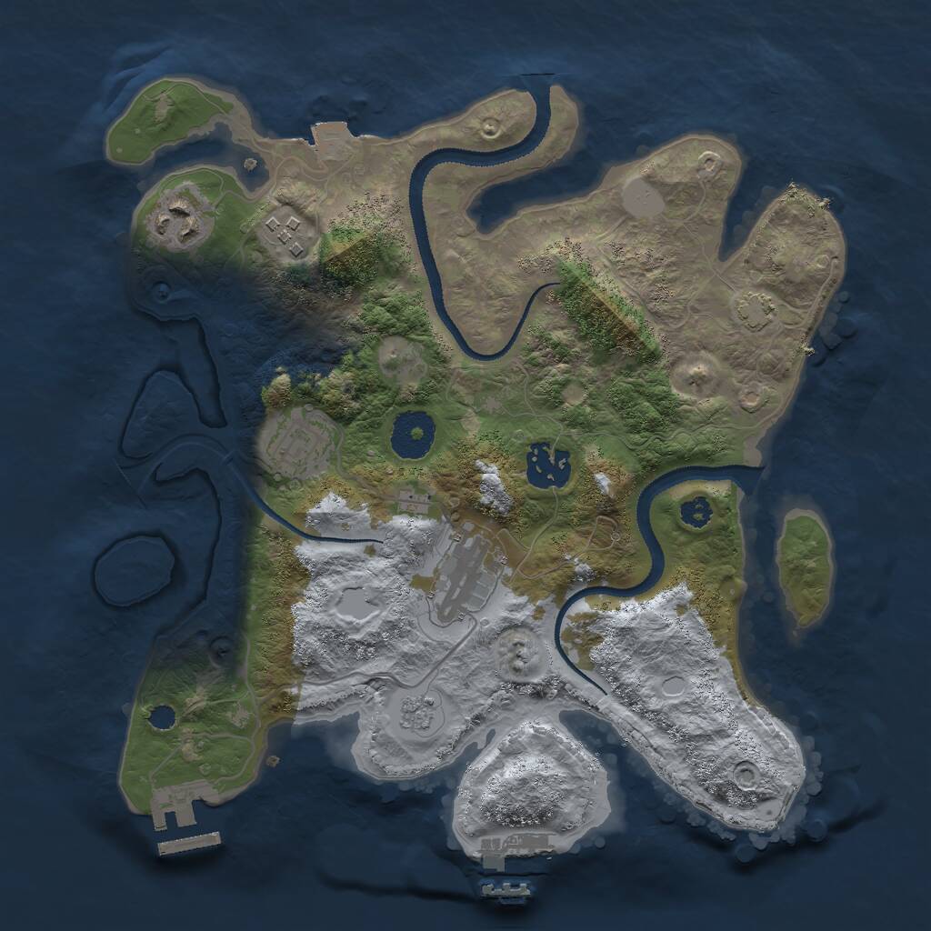Rust Map: Procedural Map, Size: 3000, Seed: 9058372, 10 Monuments
