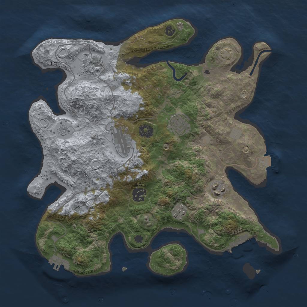 Rust Map: Procedural Map, Size: 3200, Seed: 225082023, 14 Monuments