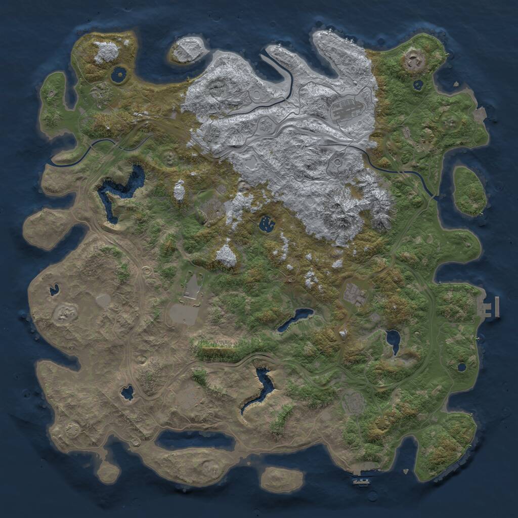 Rust Map: Procedural Map, Size: 5000, Seed: 42796583, 16 Monuments