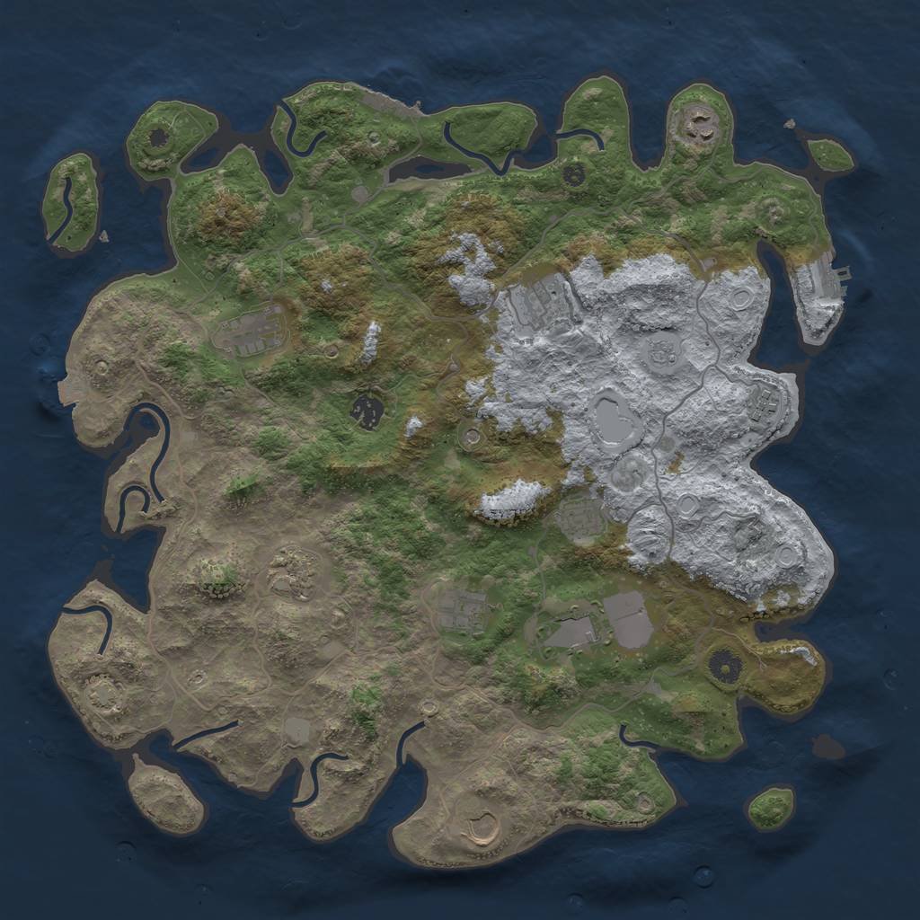 Rust Map: Procedural Map, Size: 4200, Seed: 1918154781, 18 Monuments