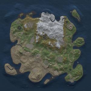 Thumbnail Rust Map: Procedural Map, Size: 3500, Seed: 283234684, 15 Monuments