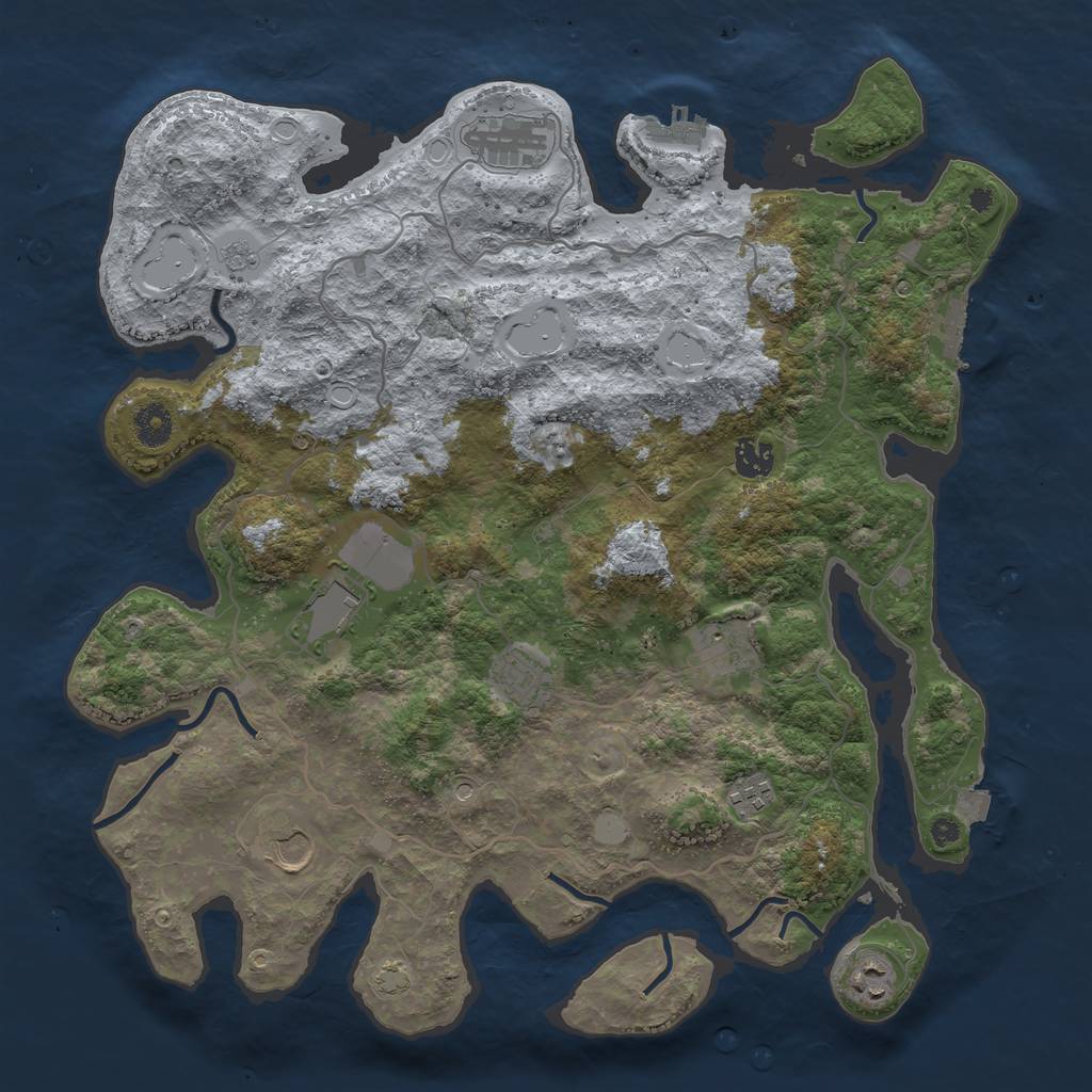Rust Map: Procedural Map, Size: 4000, Seed: 25666888, 16 Monuments