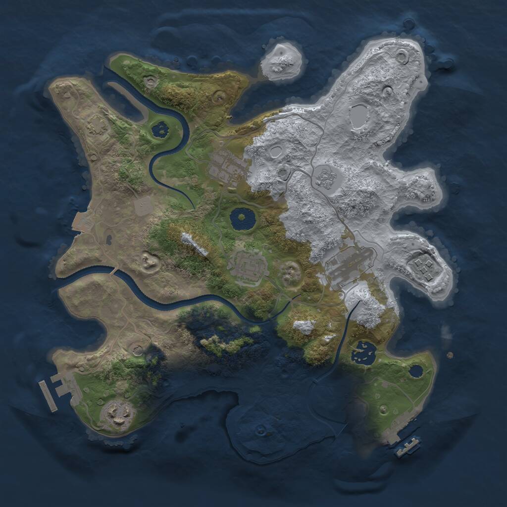 Rust Map: Procedural Map, Size: 3100, Seed: 17770, 12 Monuments