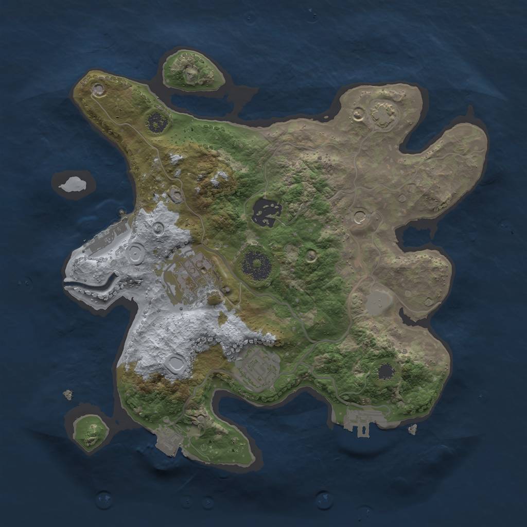 Rust Map: Procedural Map, Size: 2700, Seed: 40788950, 10 Monuments