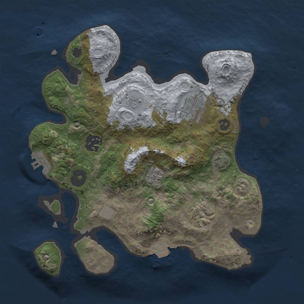 Rust Map: Procedural Map, Size: 2700, Seed: 37681085, 10 Monuments