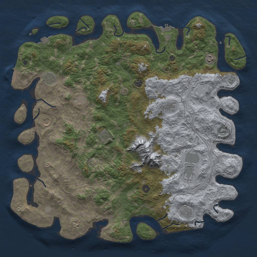 Rust Map: Procedural Map, Size: 5000, Seed: 98554625, 19 Monuments