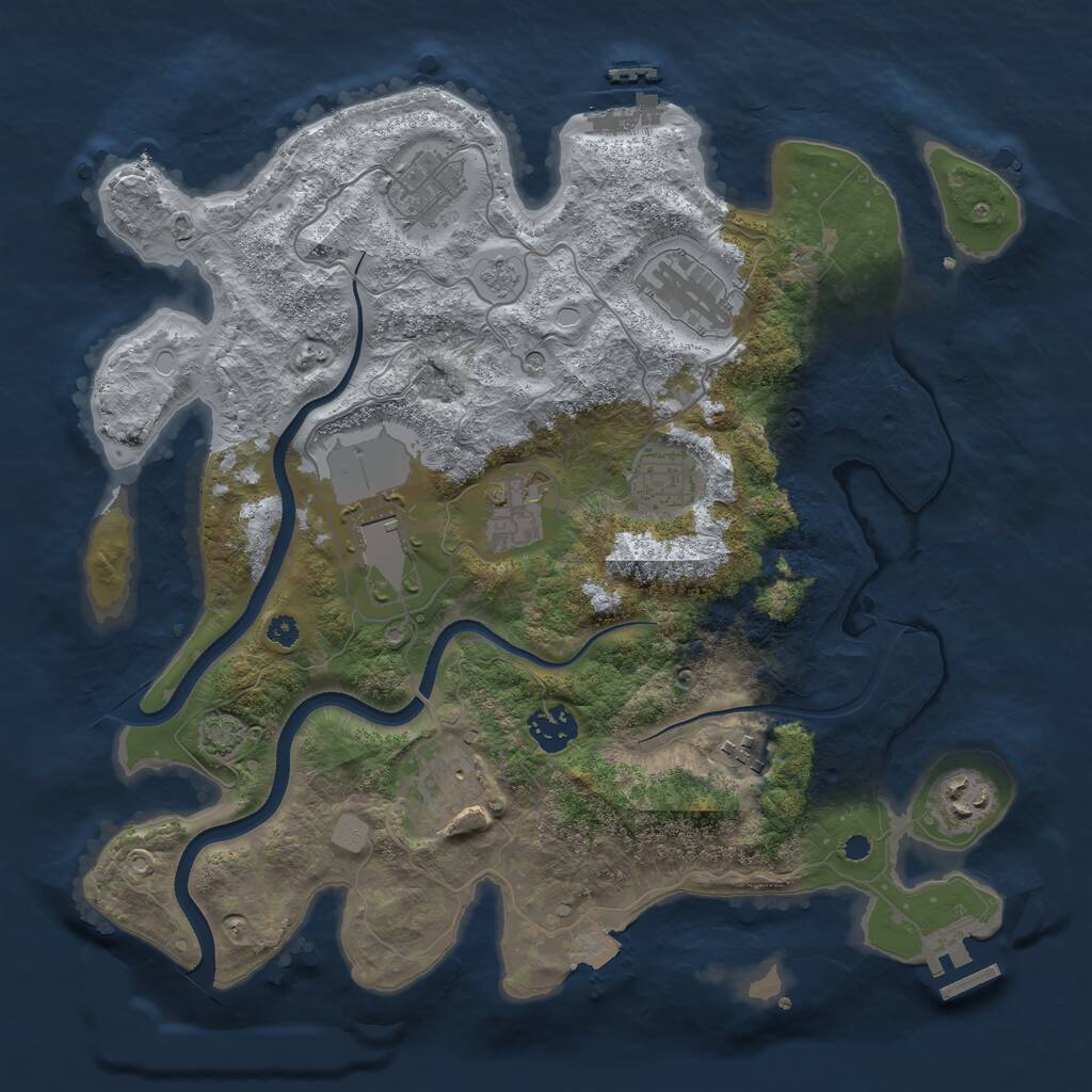 Rust Map: Procedural Map, Size: 3500, Seed: 554326346, 15 Monuments