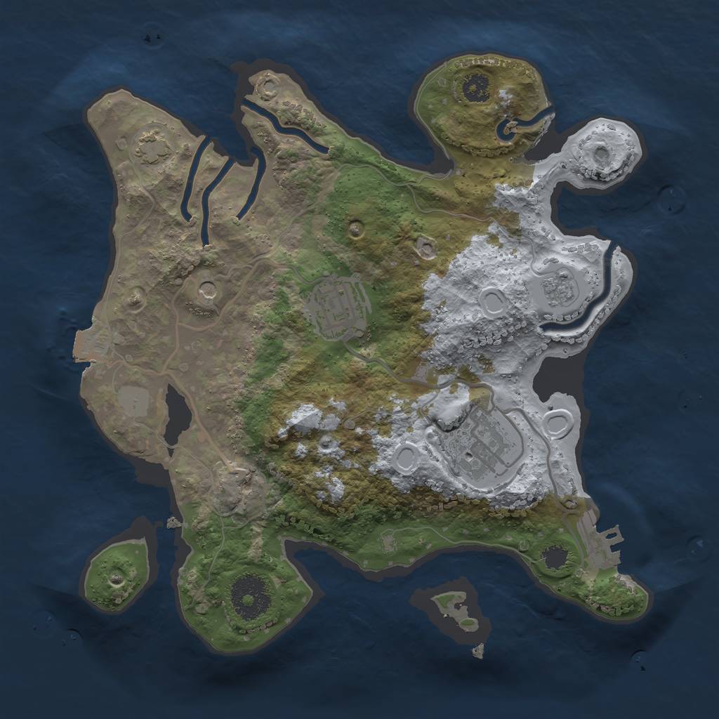 Rust Map: Procedural Map, Size: 2600, Seed: 78977832, 9 Monuments