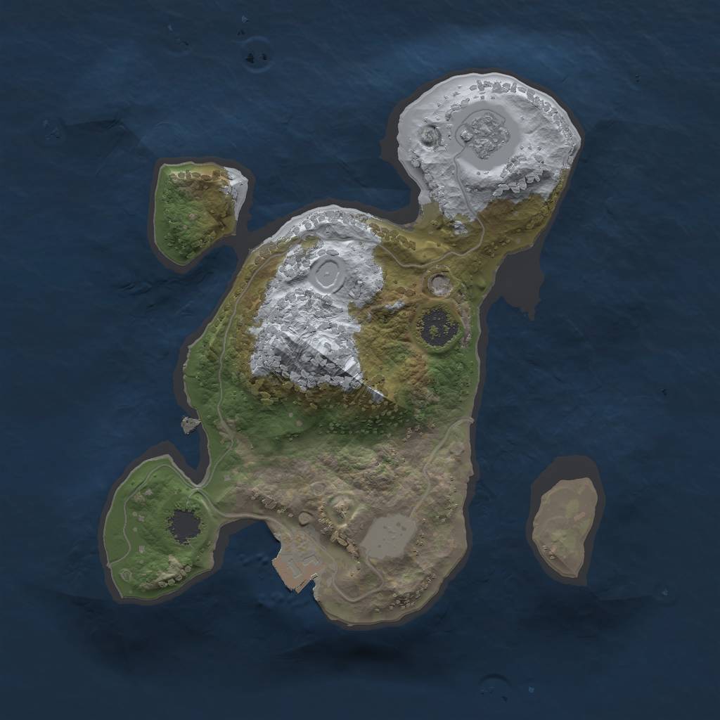 Rust Map: Procedural Map, Size: 2001, Seed: 1, 4 Monuments