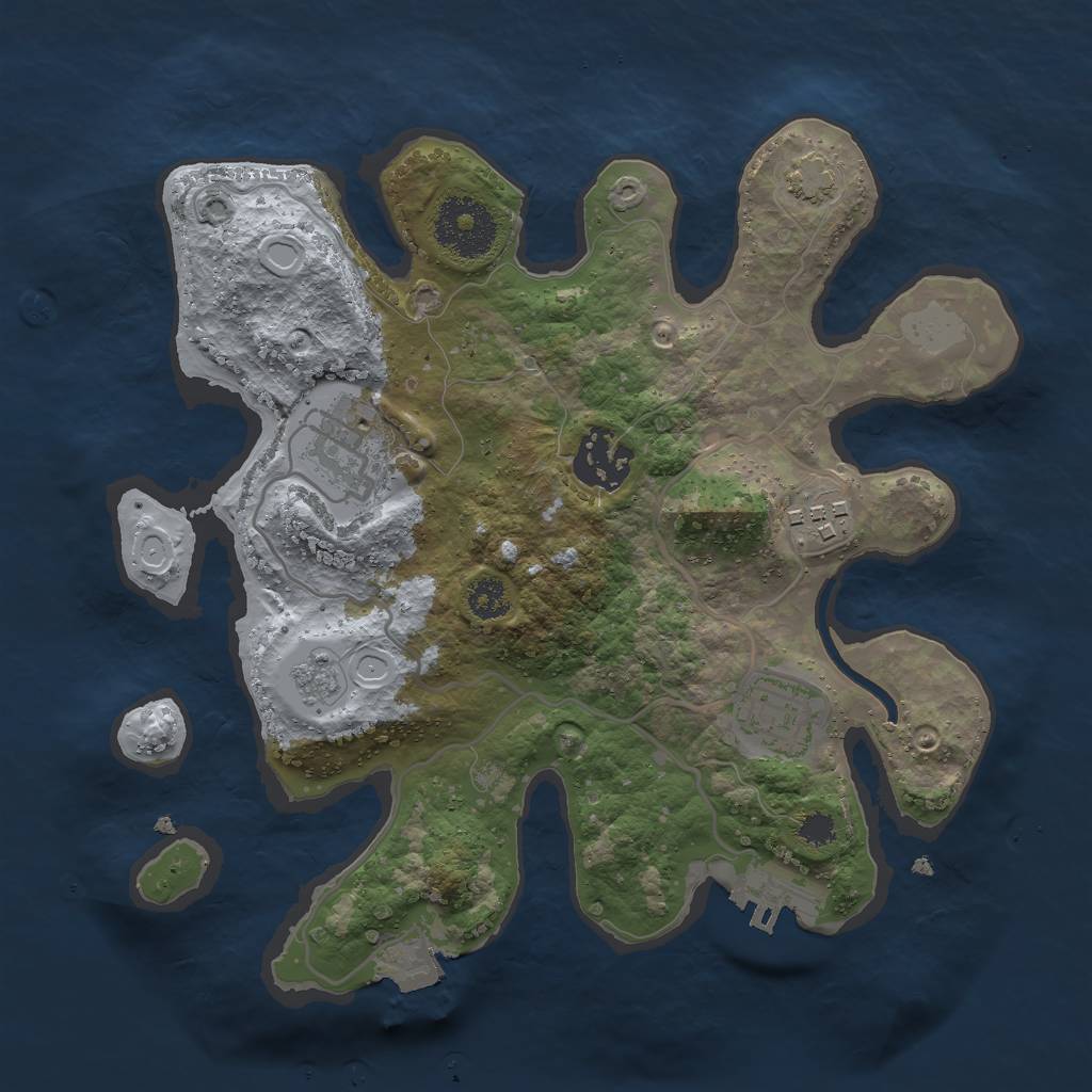 Rust Map: Procedural Map, Size: 2700, Seed: 1443581780, 10 Monuments