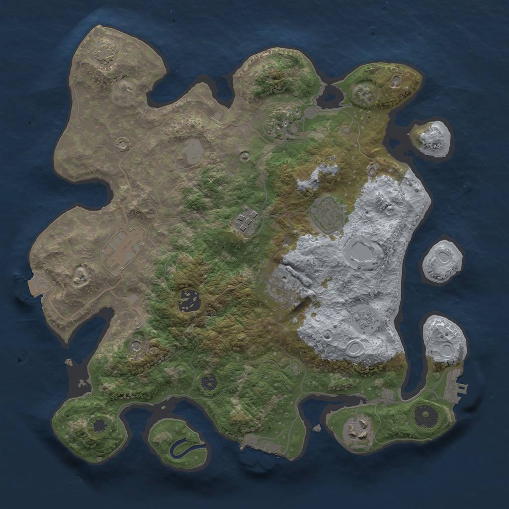 Rust Map: Procedural Map, Size: 3250, Seed: 1628314868, 15 Monuments