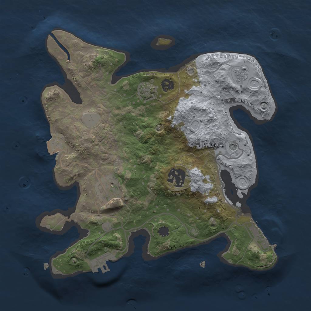Rust Map: Procedural Map, Size: 2500, Seed: 8790234, 10 Monuments