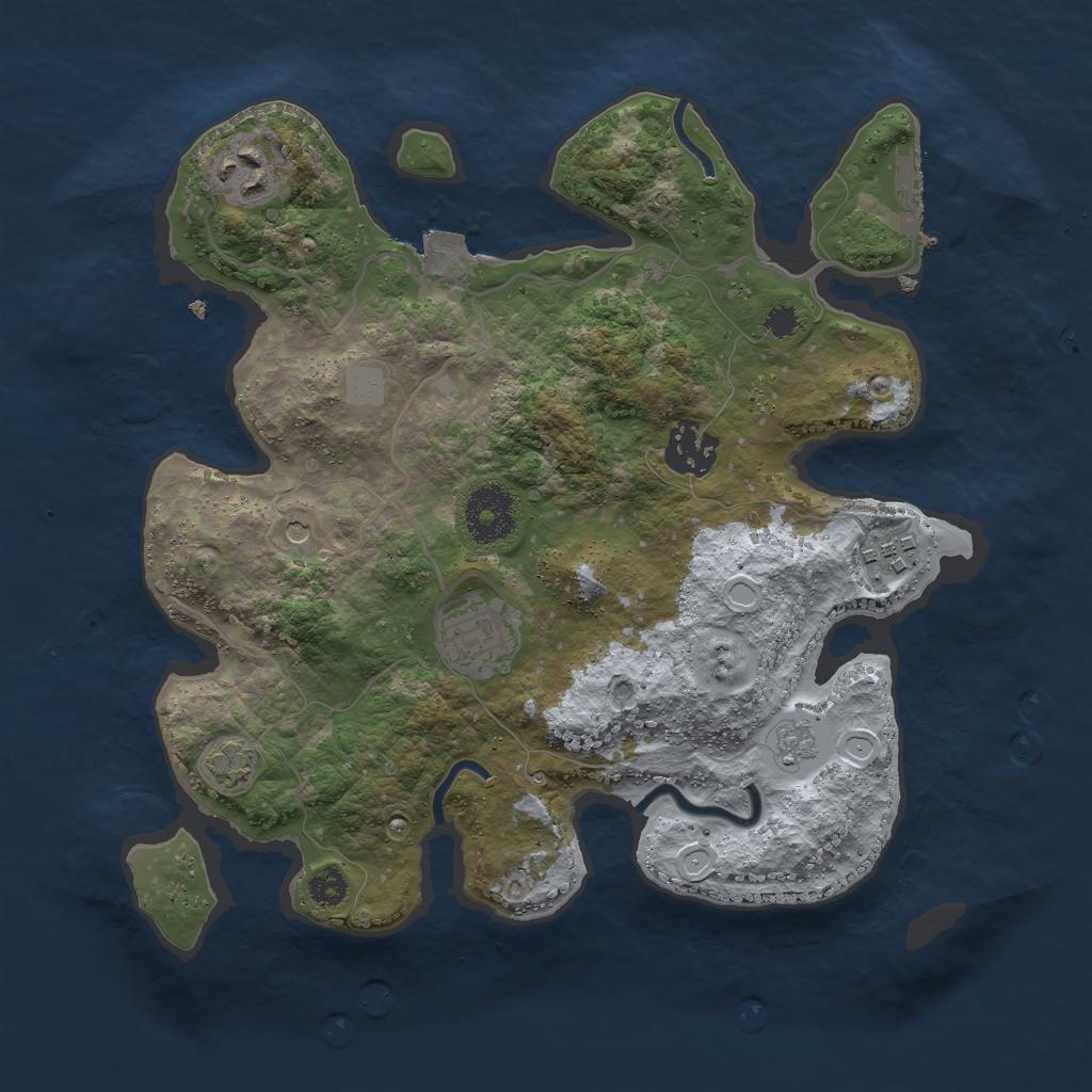 Rust Map: Procedural Map, Size: 3000, Seed: 1808954300, 11 Monuments