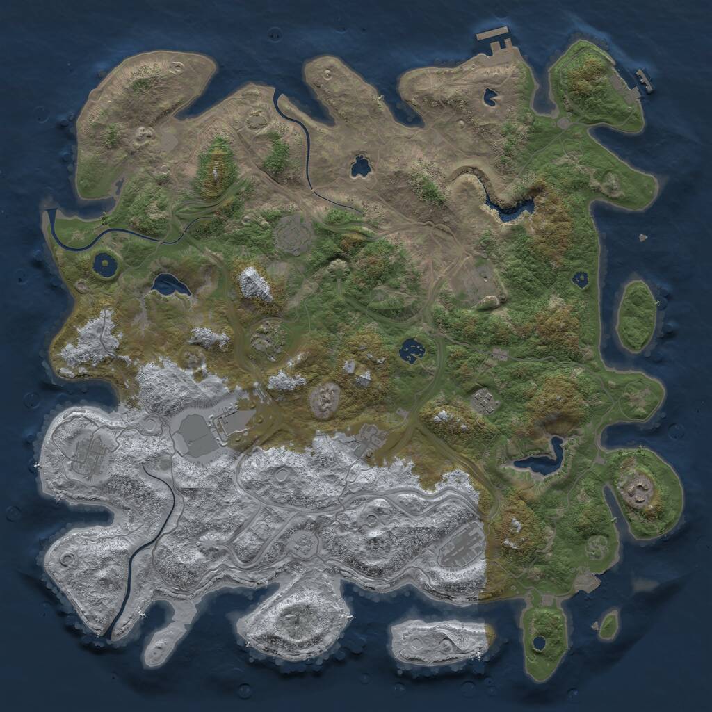 Rust Map: Procedural Map, Size: 4500, Seed: 946115062, 16 Monuments