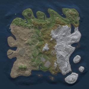 Thumbnail Rust Map: Procedural Map, Size: 3600, Seed: 12908, 15 Monuments