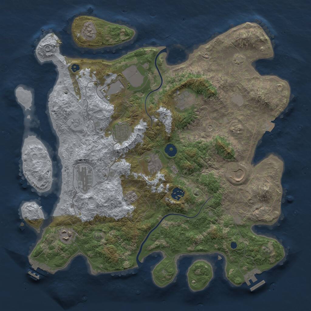 Rust Map: Procedural Map, Size: 3800, Seed: 2018, 15 Monuments