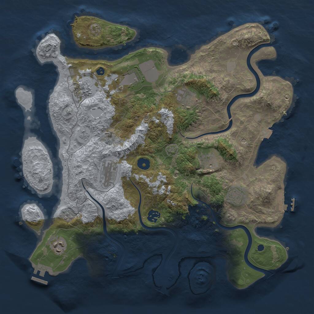 Rust Map: Procedural Map, Size: 3800, Seed: 2018, 15 Monuments
