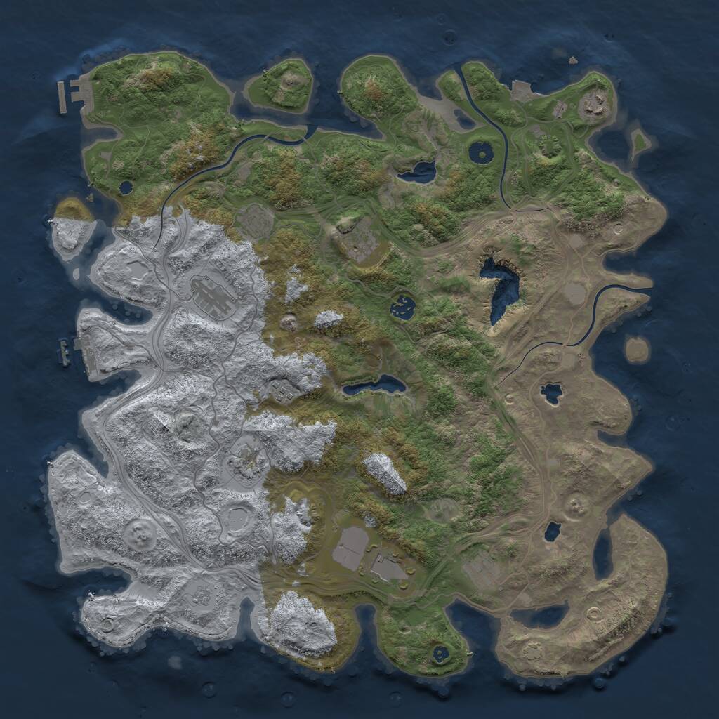 Rust Map: Procedural Map, Size: 4500, Seed: 128642375, 15 Monuments