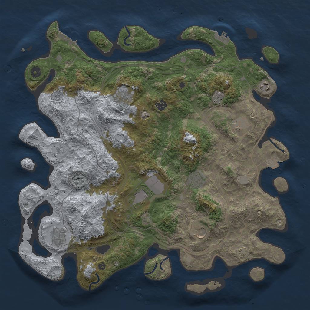 Rust Map: Procedural Map, Size: 4250, Seed: 1398111628, 17 Monuments