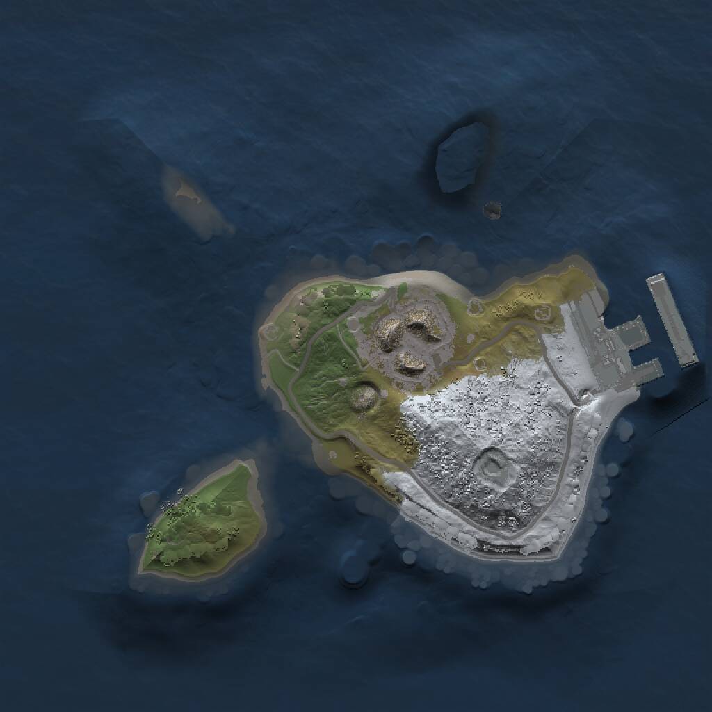 Rust Map: Procedural Map, Size: 1500, Seed: 727, 3 Monuments