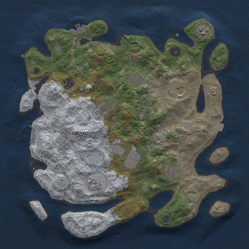 Rust Map: Procedural Map, Size: 3600, Seed: 95350635, 17 Monuments