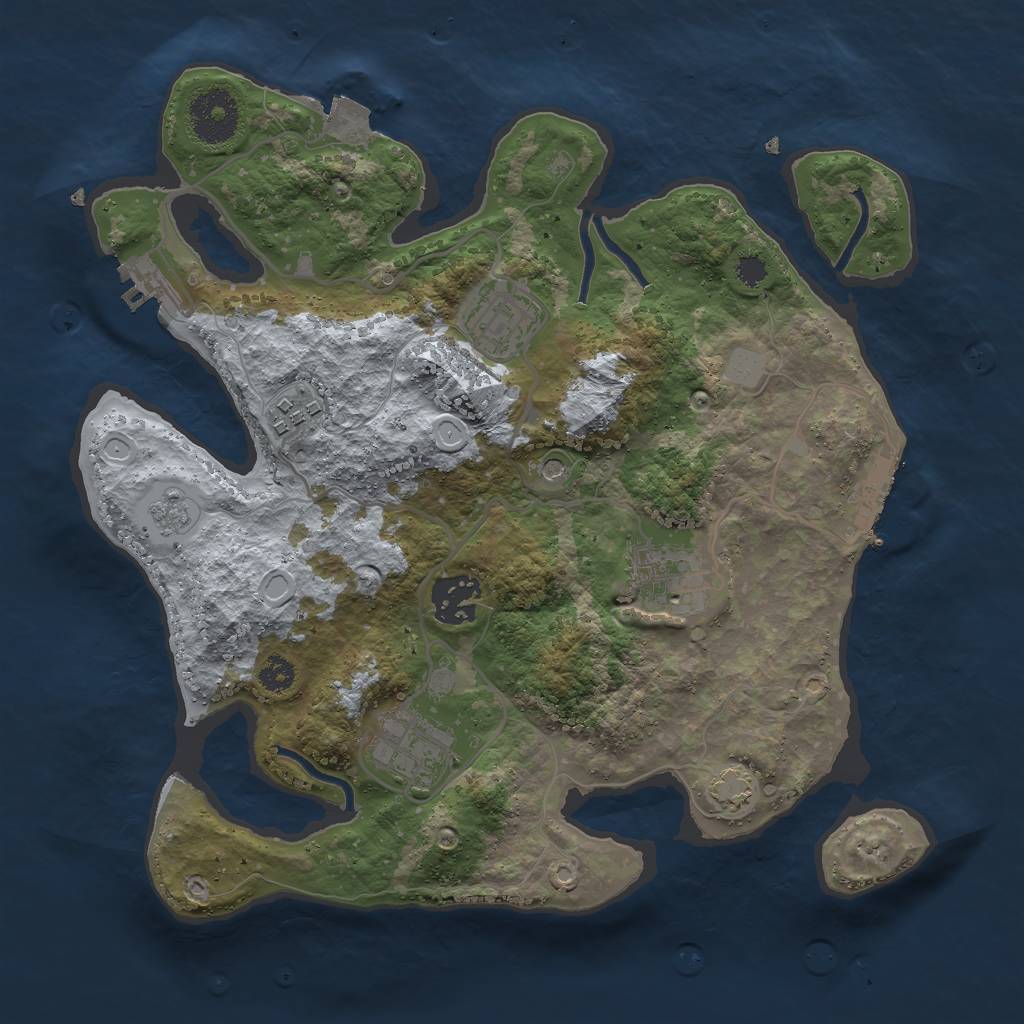 Rust Map: Procedural Map, Size: 3000, Seed: 779090448, 13 Monuments