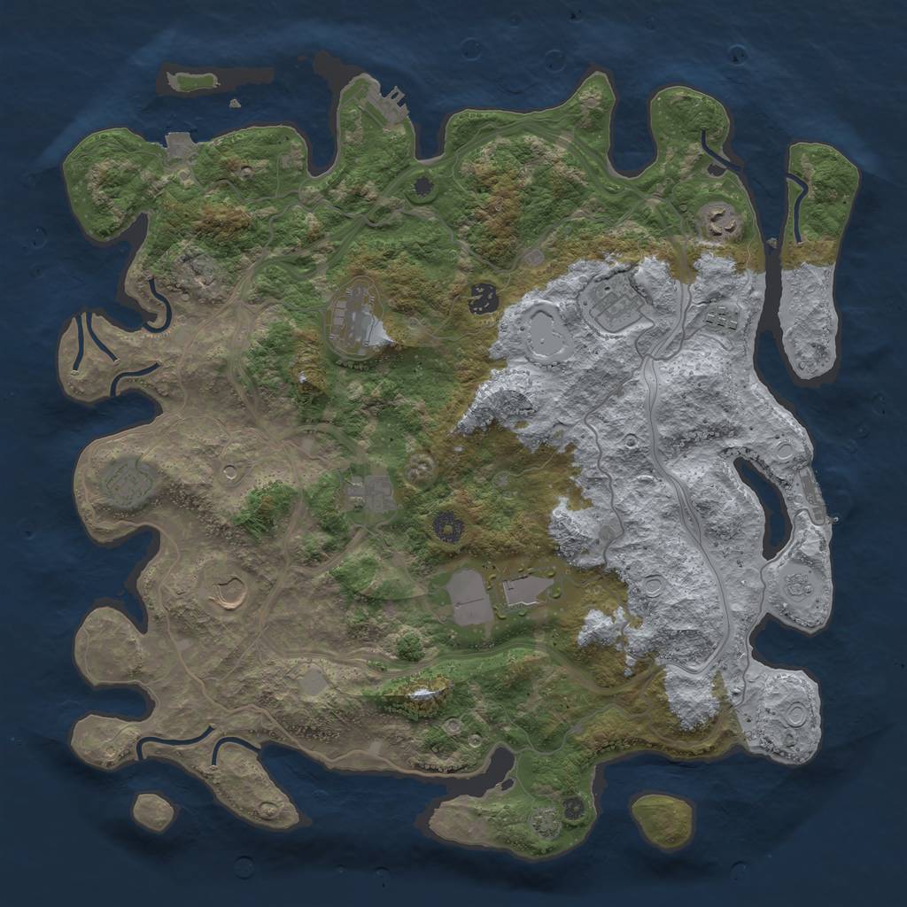 Rust Map: Procedural Map, Size: 4250, Seed: 959286711, 17 Monuments