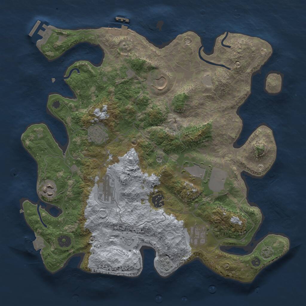 Rust Map: Procedural Map, Size: 3500, Seed: 1989320055, 14 Monuments