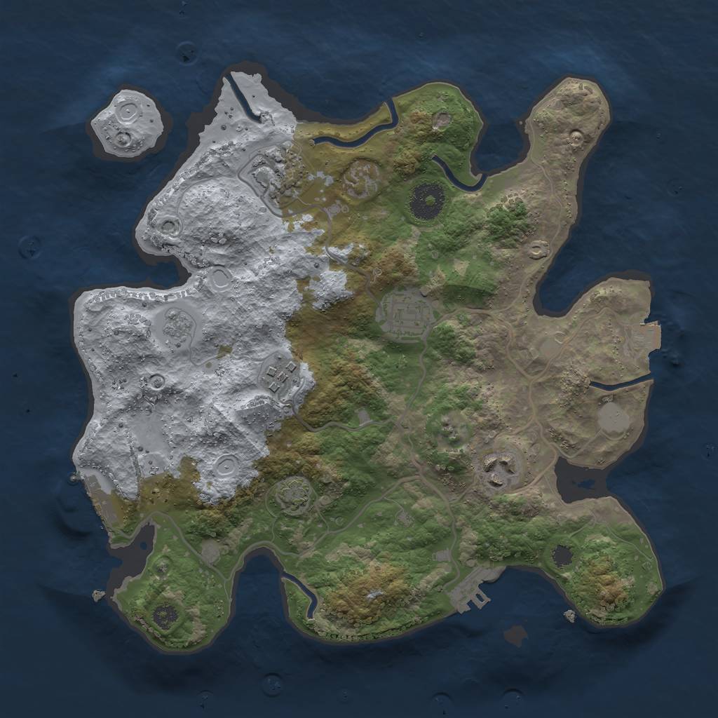 Rust Map: Procedural Map, Size: 3000, Seed: 1399839544, 11 Monuments