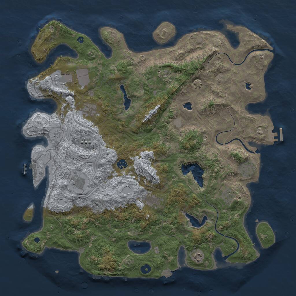 Rust Map: Procedural Map, Size: 4500, Seed: 1558630083, 16 Monuments