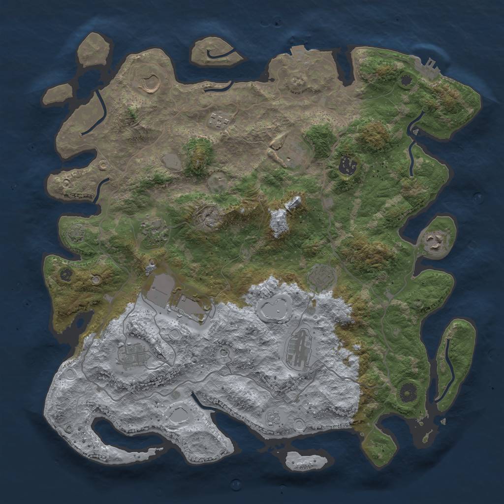 Rust Map: Procedural Map, Size: 4100, Seed: 68503218, 17 Monuments