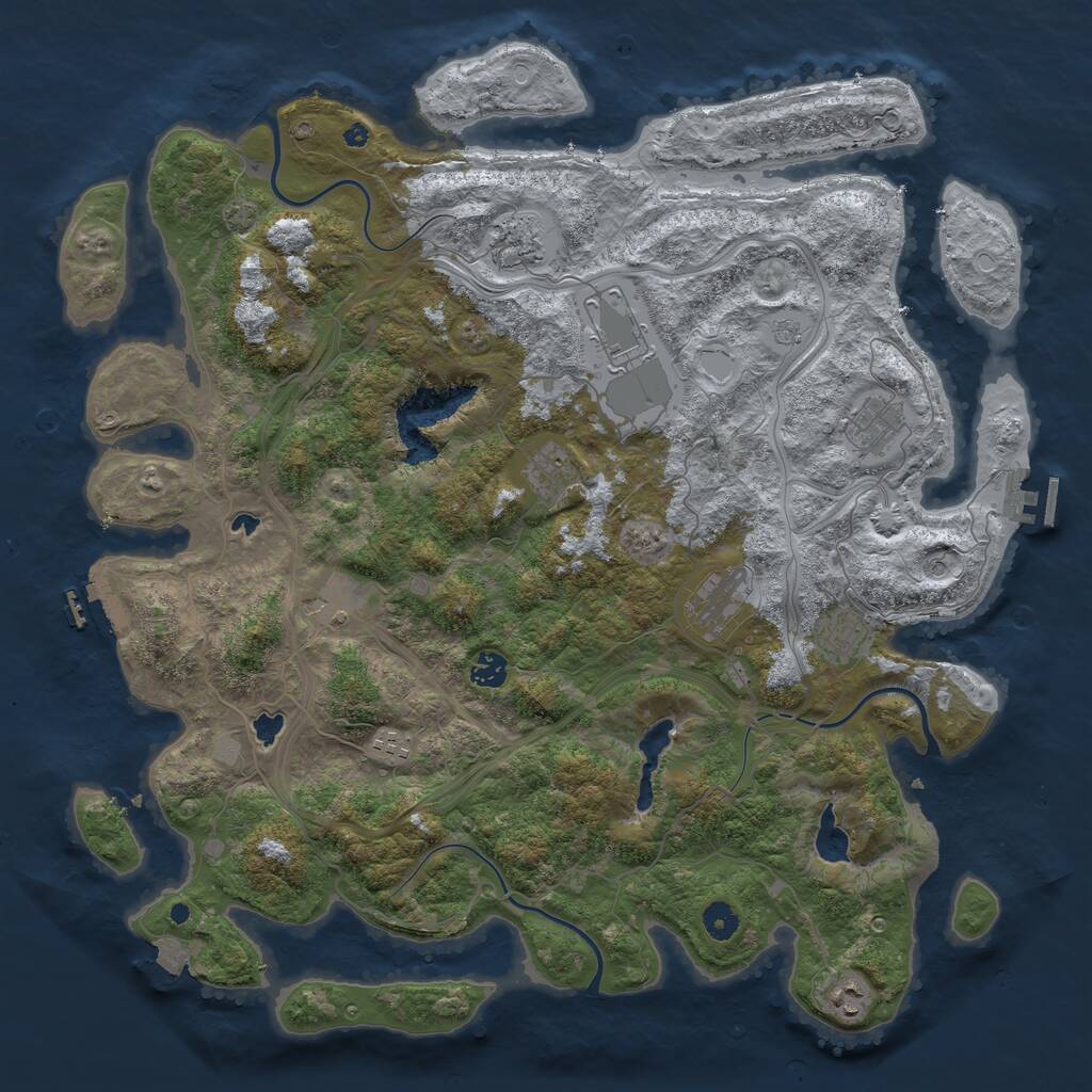 Rust Map: Procedural Map, Size: 4500, Seed: 1858569825, 16 Monuments